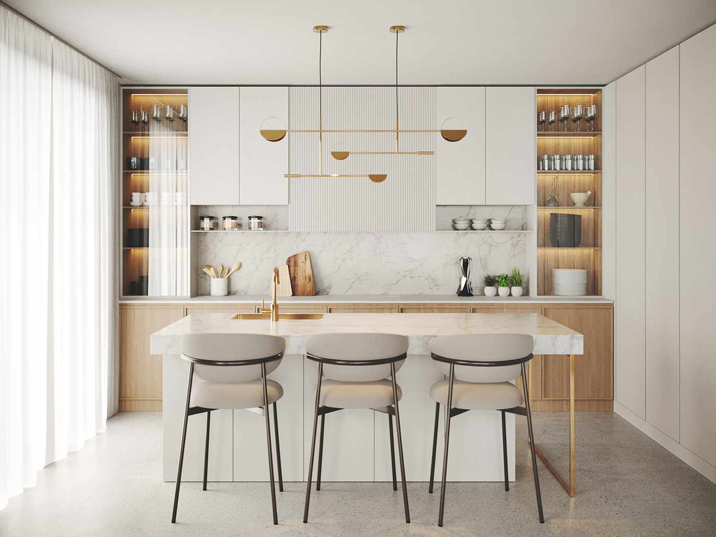 Elegant harmony, House interior design | Kitchen