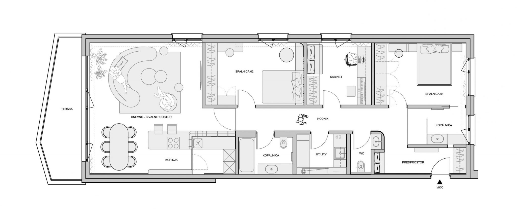 Prostornina | Destino, Apartment interior design | floor plan