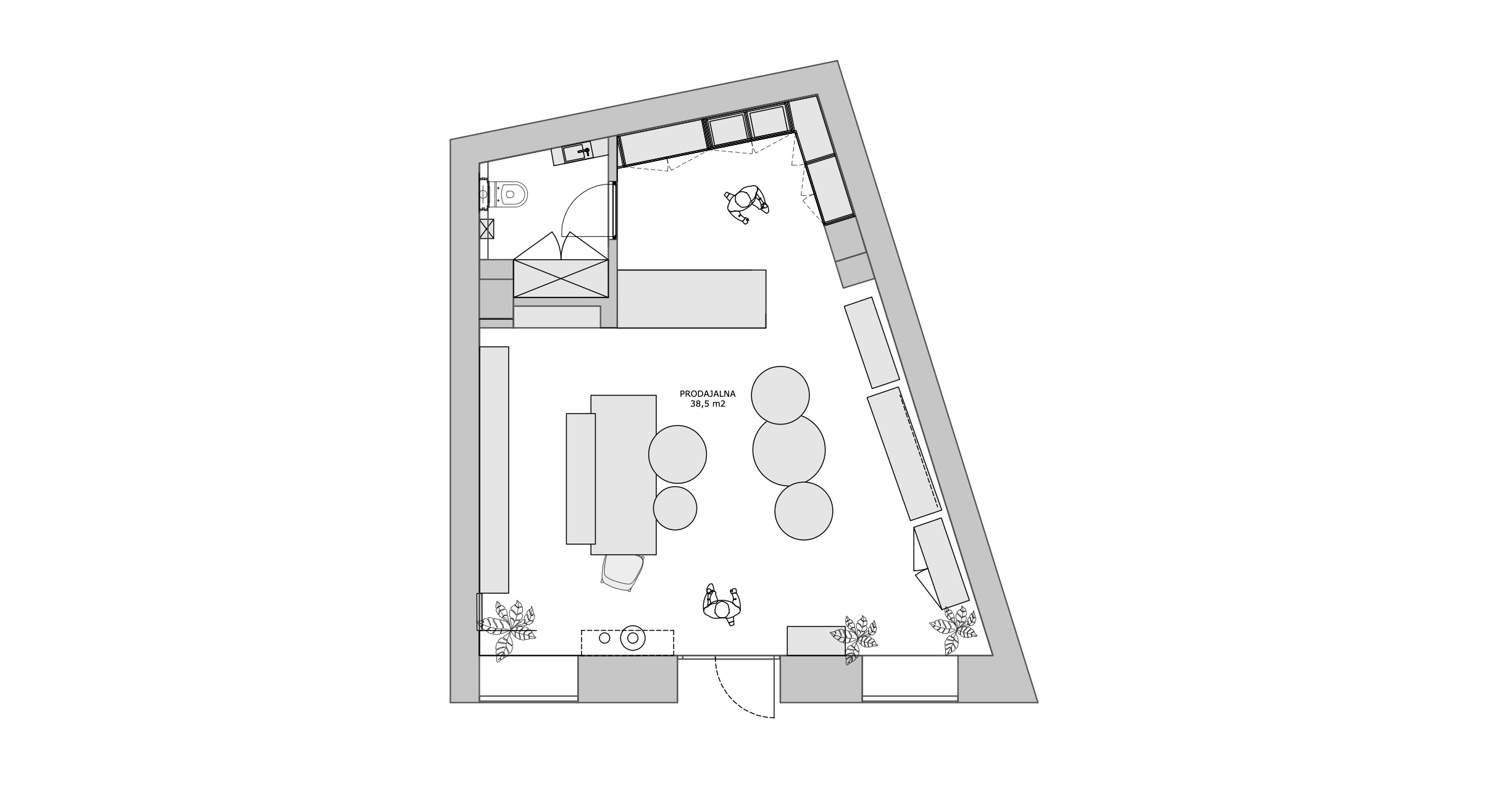 Prostornina | Babushka Boutique, Retail interior design | Floor plan