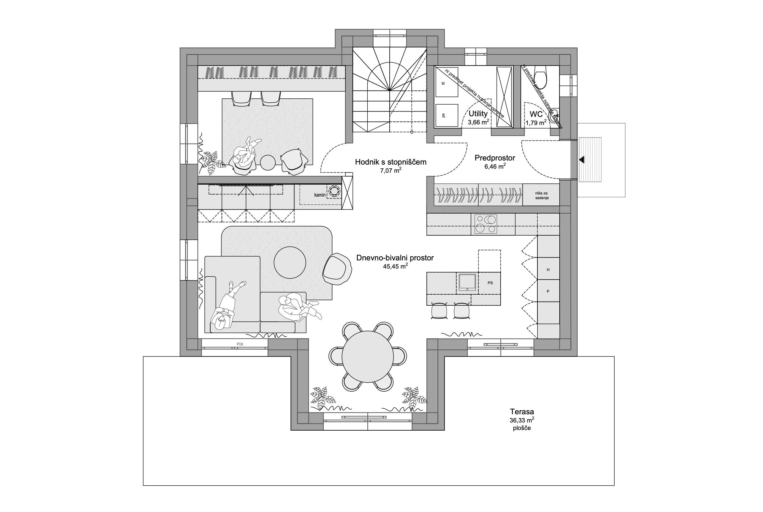 Prostornina | Cosy Family Home, House interior design | Floor plan