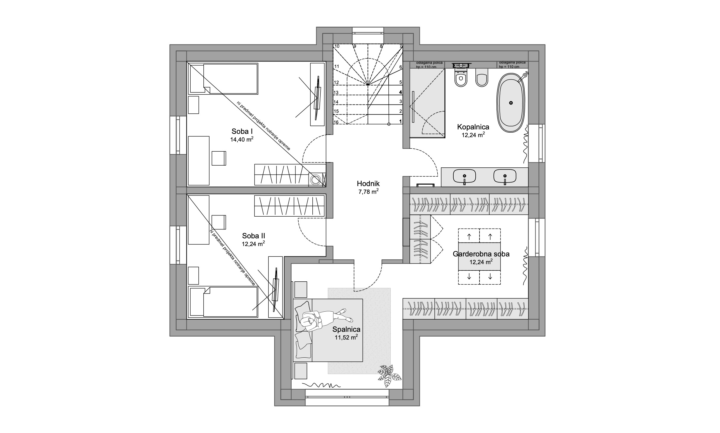 Prostornina | Cosy Family Home, House interior design | Floor plan