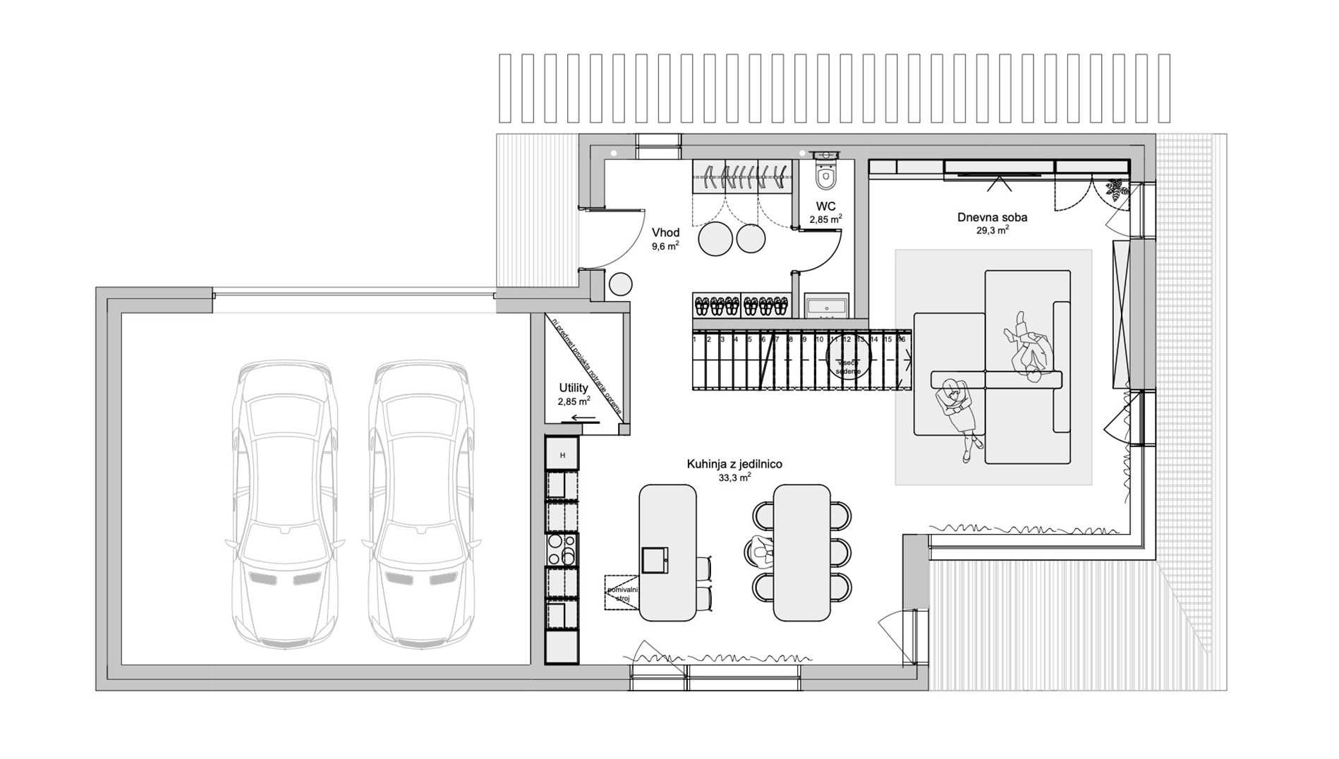 Prostornina | Monkey business, Family home interior design | Floor plan