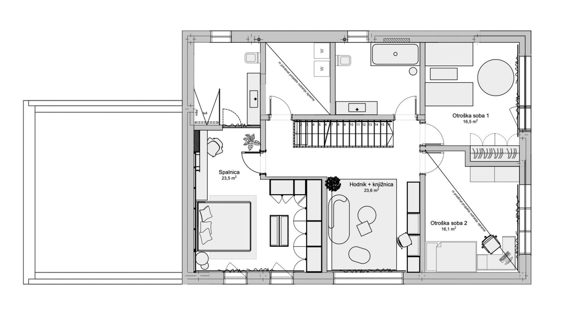 Prostornina | Monkey business, Family home interior design | Floor plan