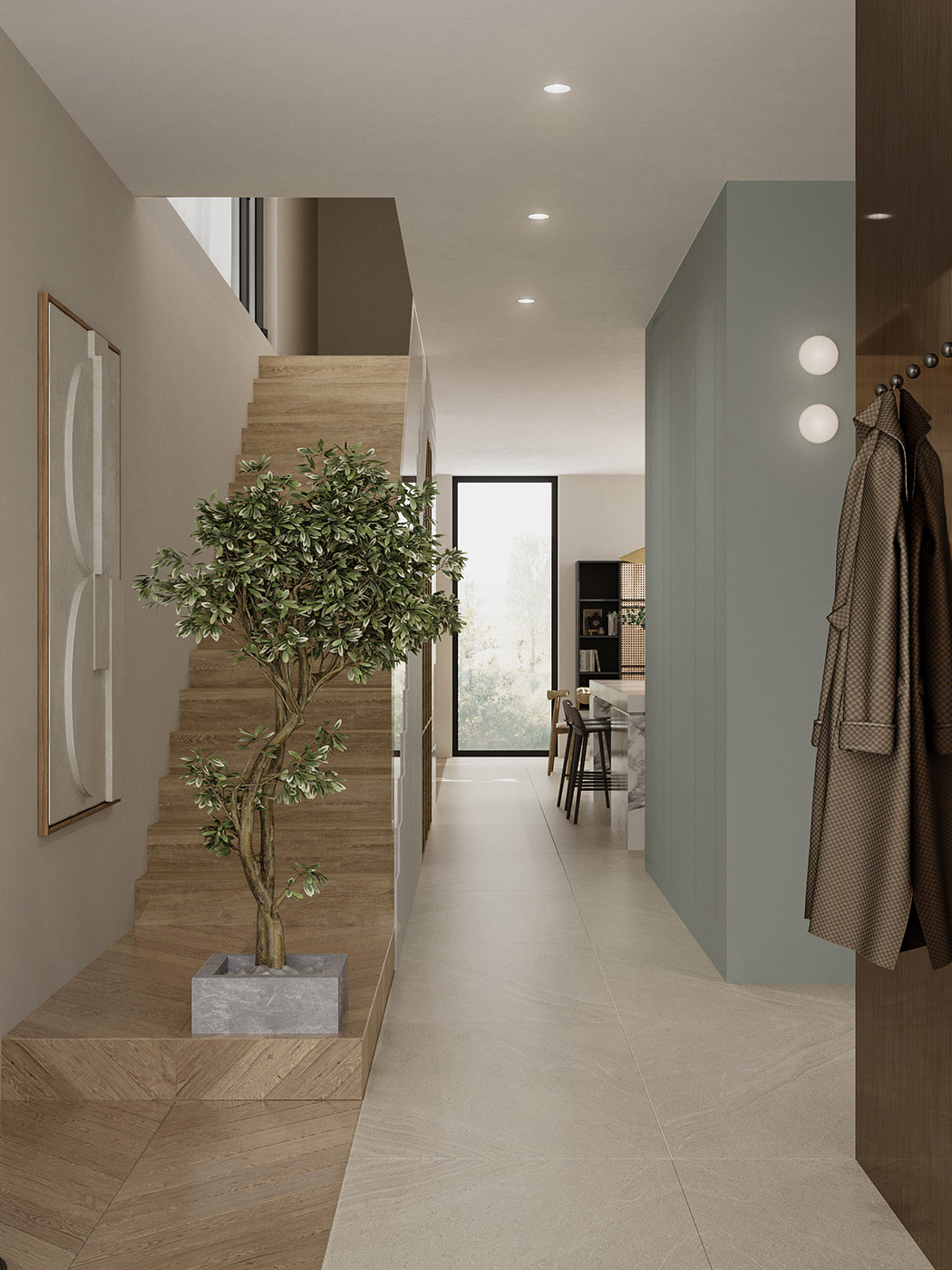 Prostornina | Zen Feel, Family home interior design | 3D visualisations: Maria Sidorova