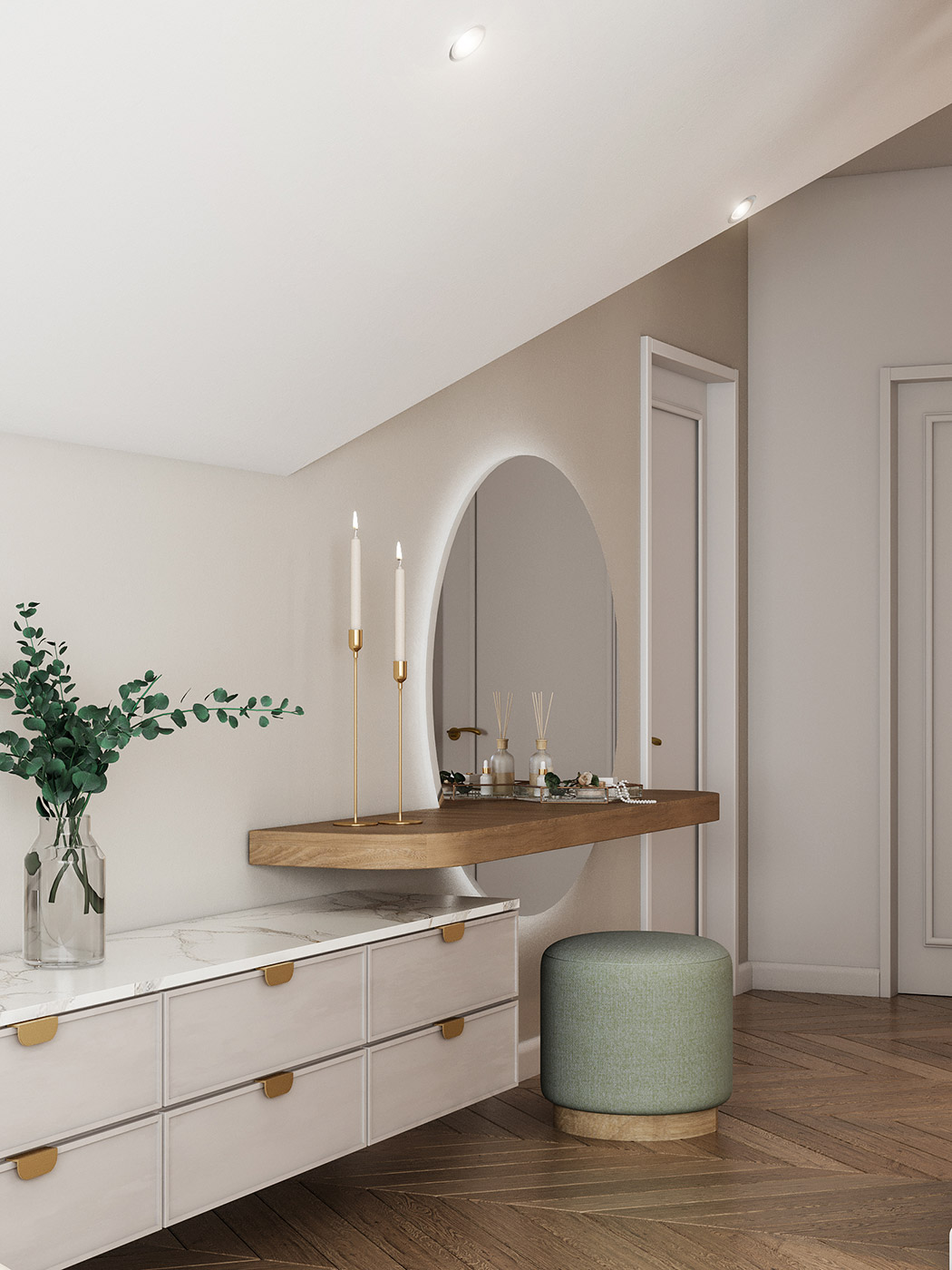 Prostornina | Zen Feel, Family home interior design | 3D visualisations: Maria Sidorova