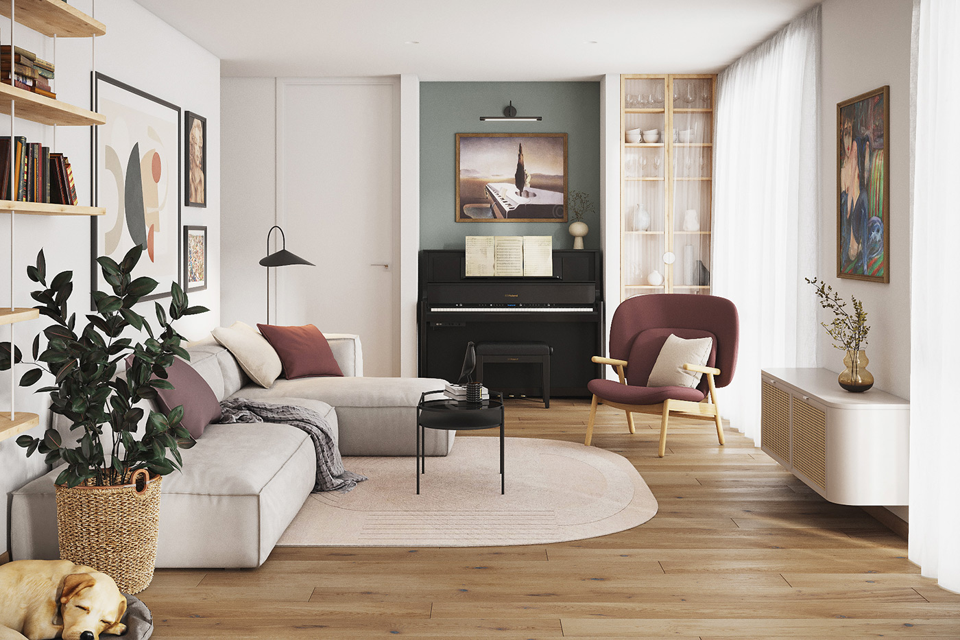 Prostornina | Dear Home, Family home interior design | 3D visualisations: Maria Sidorova